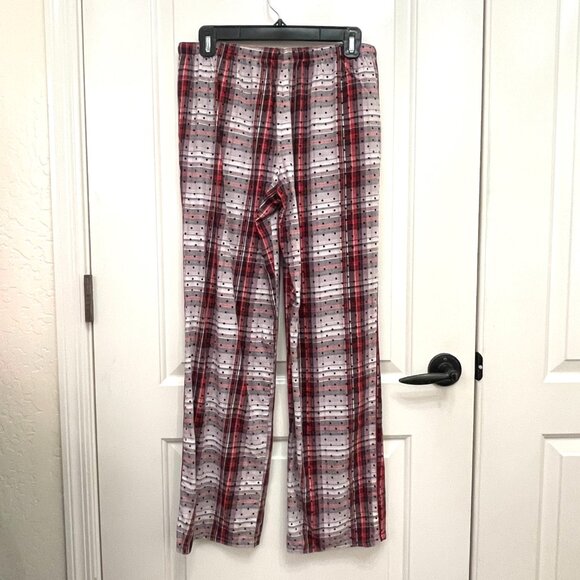 Victoria's Secret Pajama Lounge Pants Lightweight Flannel Plaid Swiss Dot XS - Picture 3 of 6